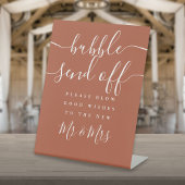 Signe De Table Élégant Script Bubble Envoyer Hors Terracotta