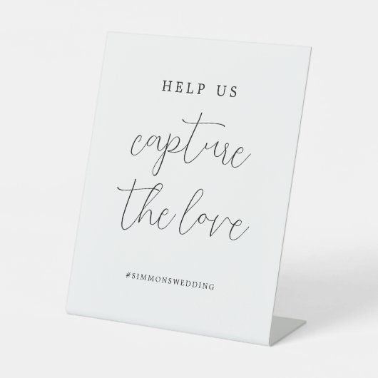 Signe De Table Élégant Script Capturer L'Amour Médias Sociaux (Recto)