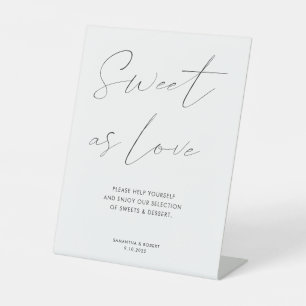 Signe De Table Élégant script de calligraphie Dessert Station Mar