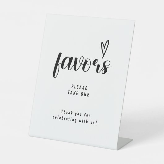 Signe De Table Élégant Script Faveurs Mariage S'Il Vous Plaît Pre (Recto)