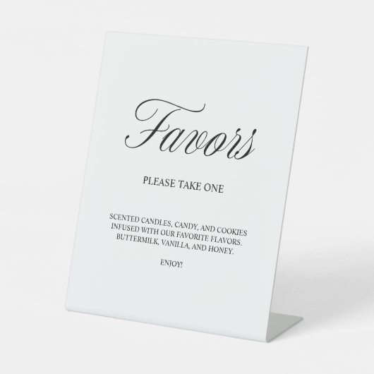 Signe De Table Élégant script favorise Mariage blanc formel (Recto)