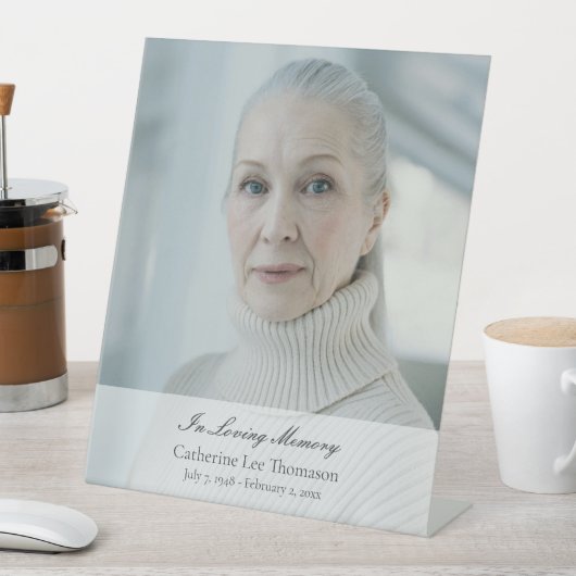 Signe De Table Elegant Script Funeral Tabletop Sign (In SItu)