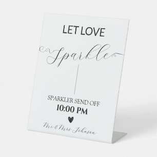 Signe De Table Élégant script mariage sparkler envoyer