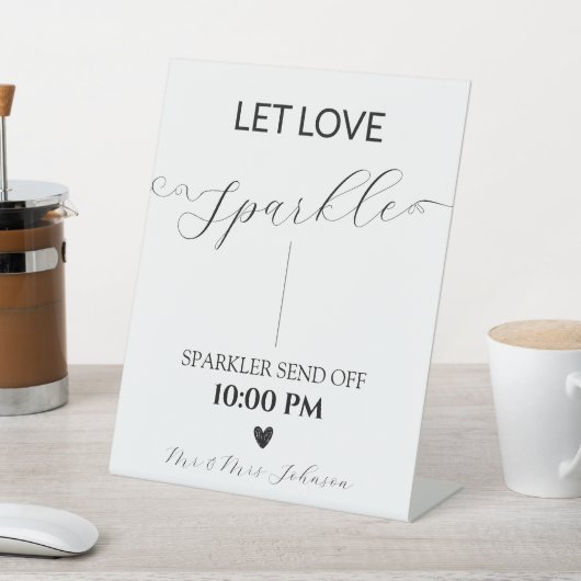 Signe De Table Élégant script mariage sparkler envoyer (In SItu)