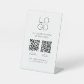 Signe De Table Élégant script minimal CR Code client Examen (Recto)