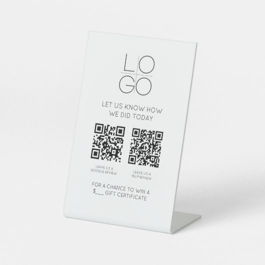 Signe De Table Élégant script minimal CR Code client Examen (Recto)