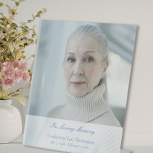 Elegant Script Photo Funeral Table Sign