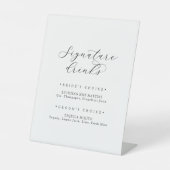 Signe De Table Élégant Script Signature Boissons Signal (Recto)