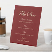 Signe De Table Elegant Script Wine Red Wedding Bar Menu (In SItu)