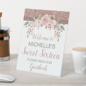 Signe De Table Élégant Sweet sixteen d'aquarelle Rose or (In SItu)