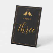 Signe De Table Élégant Table Noir et Or Numéro Trois (Recto)