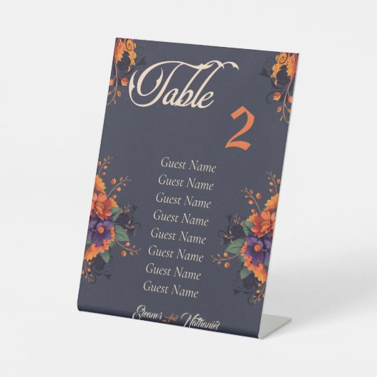 Signe De Table Elégant tableau gothique individuel (Recto)