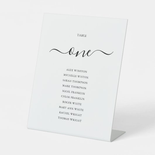 Signe De Table Élégant tableau noir Numéro de table de siège grap (Recto)