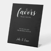 Signe De Table Elégant thème Mariage noir et blanc (Recto)