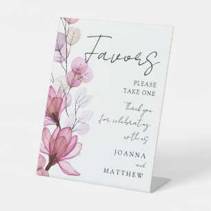 Signe De Table Élégant transparent Dusty Rose Faveurs florales