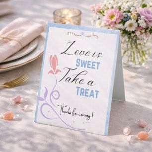 Signe De Table Elégant tulipe bleue mariage floral