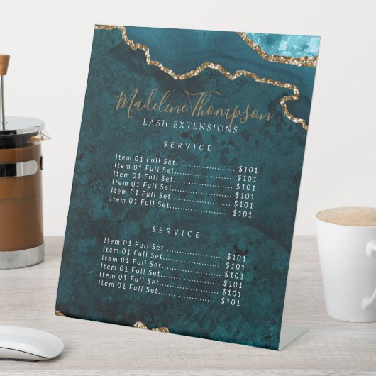 Signe De Table Elégant Turquoise Agate Géode Marbre Services Prix (In SItu)