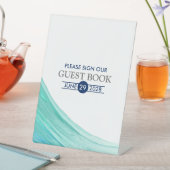 Signe De Table Elégant Turquoise Tides Beach Mariage (In SItu)