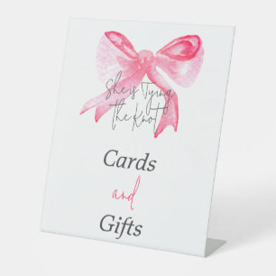Signe De Table Élégant Tying Knot Pink Bow Bachelorette Party