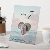 Signe De Table Elégant unique plage Mariage photo Numéro de table (In SItu)
