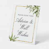 Signe De Table Elégant Vert Or Botanique Vin Mariage Conseils (Recto)