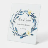 Signe De Table Elegant Victorian Navy Blue Lily Floral Botanical  (Recto)