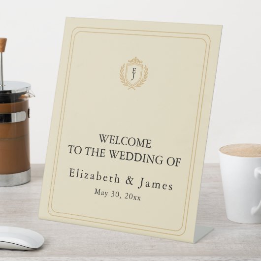 Signe De Table Elégant vieil argent Crest - ivoire et Mariage or (In SItu)