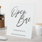 Signe De Table Elegant Wedding Open Bar Tabletop Sign – Modern  (In SItu)
