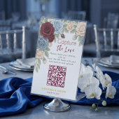 Signe De Table Elegant Wedding Photo Sharing With QR Code 
