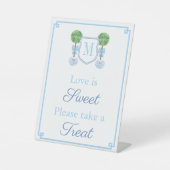 Signe De Table Élégant Wedding shower Monogramme Favoriser Table (Recto)