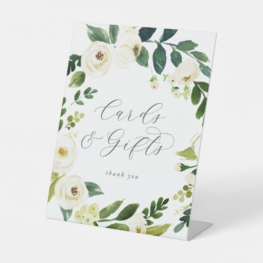Signe De Table Elegant White Floral Cards and Gifts (Recto)
