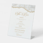 Signe De Table Elegant White Gold Agate Party Bar Menu (Recto)