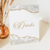 Signe De Table Elegant White Gold Agate Party Drinks