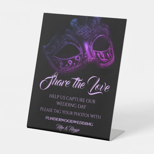 Signe De Table Élégante affiche Mariage du soir