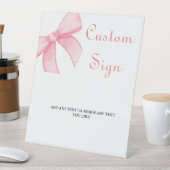 Signe De Table Élégante aquarelle rose Bow douche de la mariée Si (In SItu)