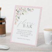 Signe De Table Elégante Aquarelle rose Floral Douche Bar (In SItu)