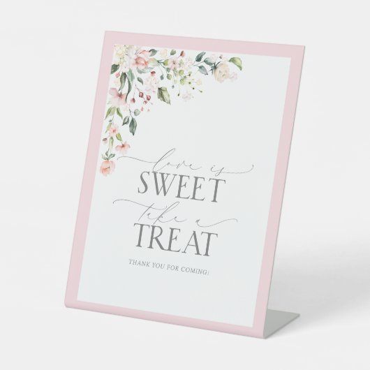 Signe De Table Elégante Aquarelle rose Floral Douche Douce (Recto)