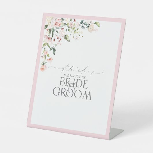 Signe De Table Elégante Aquarelle rose Floral Idées Date (Recto)