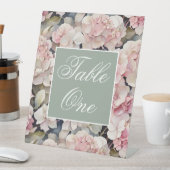 Signe De Table Elégante aquarelle rose hydrangées florales (In SItu)