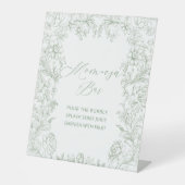 Signe De Table Elégante aquarelle vert fleurs chinoiserie bébé s (Recto)