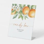 Signe De Table Élégante barre de bonbons Florale Orange (Recto)