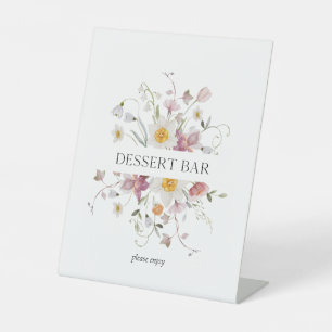 Signe De Table Élégante barre de dessert Floral pour Mariage
