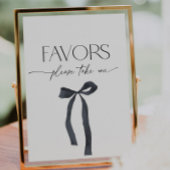 Signe De Table Elégante Bow Noir Gothique Prendre une faveur