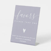 Signe De Table Élégante Calligraphie Lavande mariage Faveurs Tabl (Recto)
