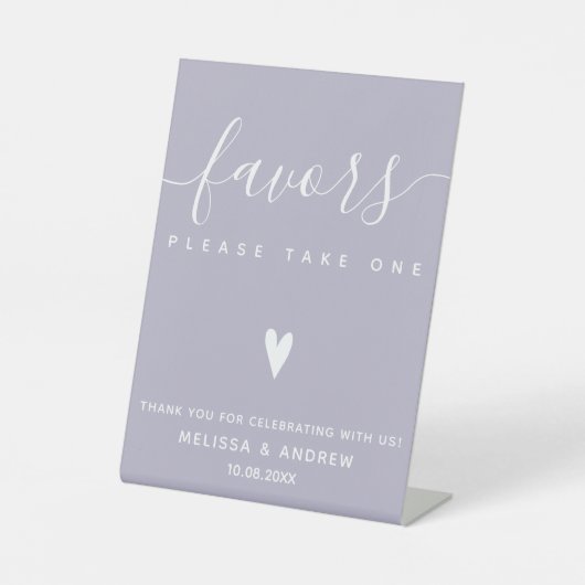 Signe De Table Élégante Calligraphie Lavande mariage Faveurs Tabl (Recto)