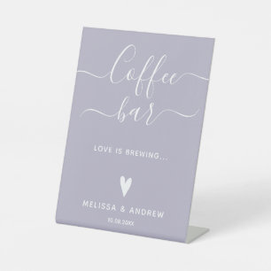 Signe De Table Élégante Calligraphie Lavender Mariage Bar à café