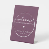 Signe De Table Élégante calligraphie - Mariage Bourgogne Bienvenu (Recto)