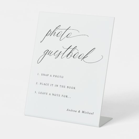 Signe De Table Élégante calligraphie Mariage Photo Signal du livr (Recto)