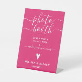 Signe De Table Élégante calligraphie Mariage rose chaud (Recto)