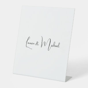 Signe De Table Élégante calligraphie minimaliste mariage noir bla